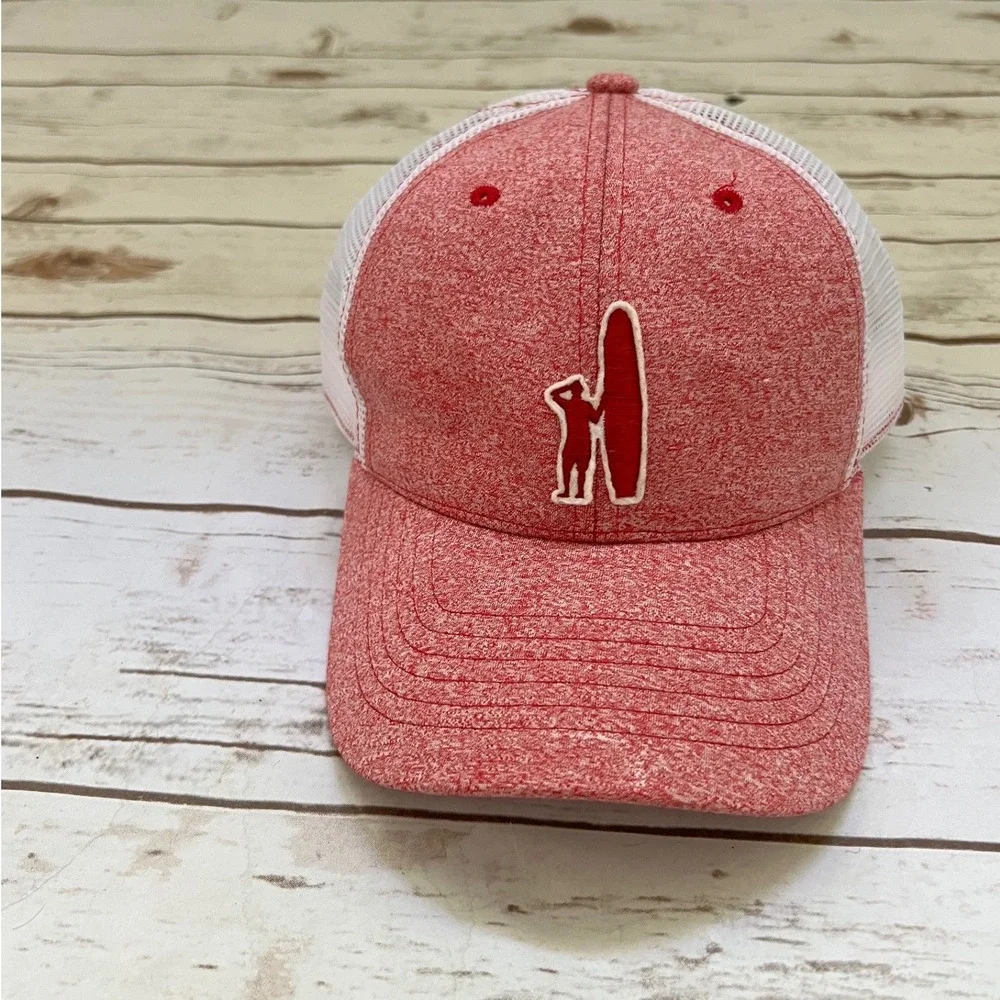 johnnie-O Trucker Hat Red Heathered Mesh Snapback OSFA